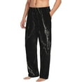 thumbnail image 2 of Disketp Black Marble Texture Abstract Men'S Pajama Pants - Ultra Soft Fleece Sleep And Lounge Pants (Size: S-Xxl), 2 of 9