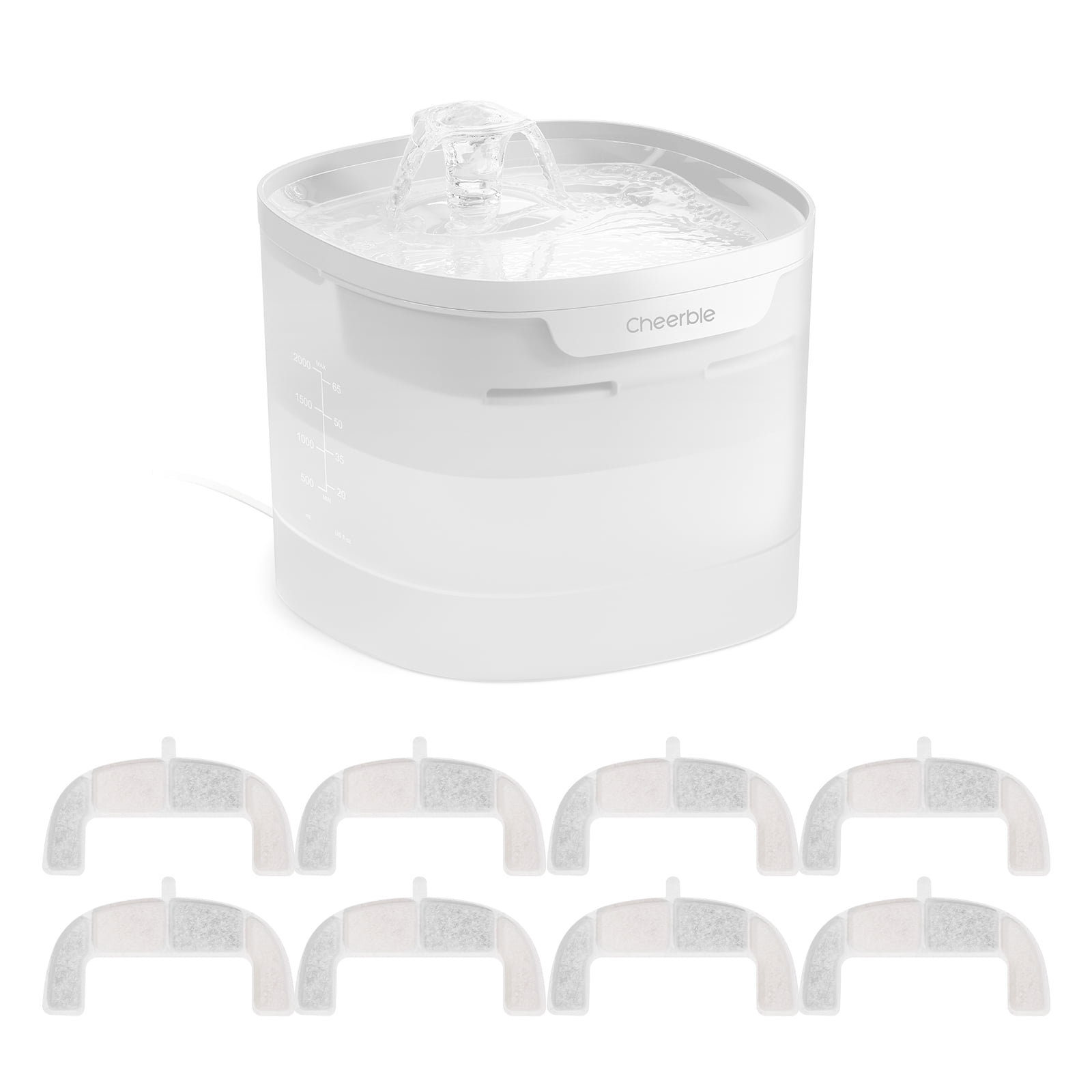 Cheerble Pet Fountain Replacement Filter for Pet Fountain Elfin E1 Lite, 8 pack