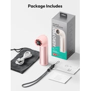 Portable Handheld Fan, Powerful Turbo Air Tube Fan, 19000 RPM High Speed Aero Pro, 15H Max Cooling Time, 6 Speeds Aluminum Case, Mini Pocket Design, for Travel Beach Outdoor Activities -Pink