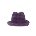 thumbnail image 1 of Chapeau Fedora à Carreaux - Violet, 1 of 2