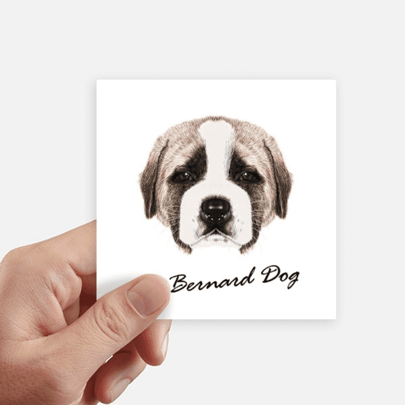 Brown Cute St.Bernard Dog Pet Animal Sticker Square Waterproof Stickers Wallpaper Car Decal