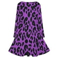 thumbnail image 5 of Purple And Black Cheetah Print Long Sleeve Dresses For Women Vintage Elegant Party Dress Oversized V-neck Dress S-8XL, 5 of 7