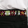 thumbnail image 4 of Invader Zim Belt, Seatbelt Buckle Belt, Invader Zim Gir Face and Food Icons Checker Black Hot Pink, Youth 22 to 32 Inches, 4 of 9