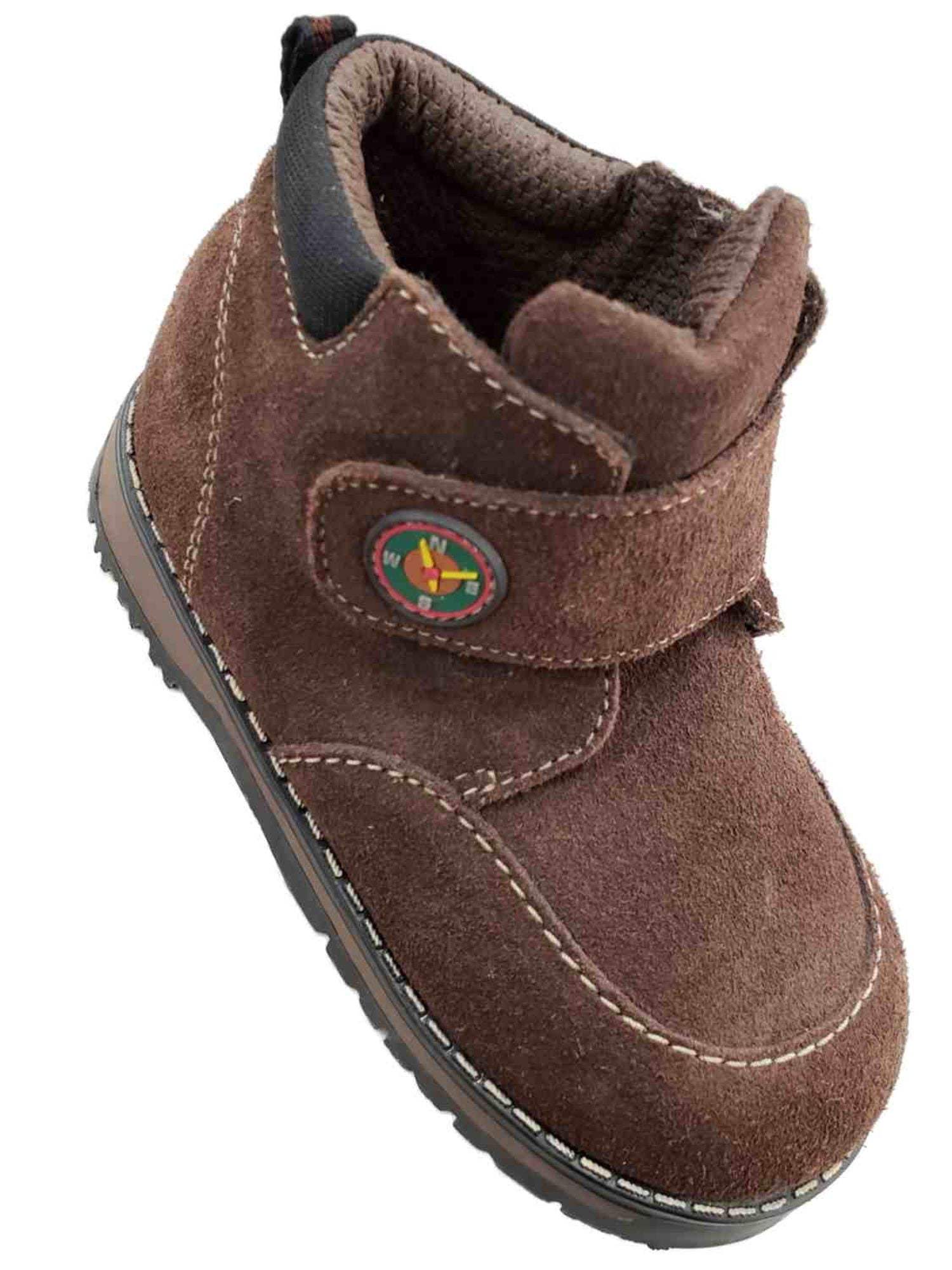 McKids Toddler Boys Dark Coffee Brown Slip On Boots Kids Shoes 8