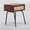 Dark Walnut, variant on NTC Solid Oak Drawer Face Lulu Nightstand with Natural Rattan Drawer, Mid-Century Side Table for Bedroom, Bedside Furniture, End Table – Waterproof, Heat Resistant, Easy to Assemble – Burnt Black
