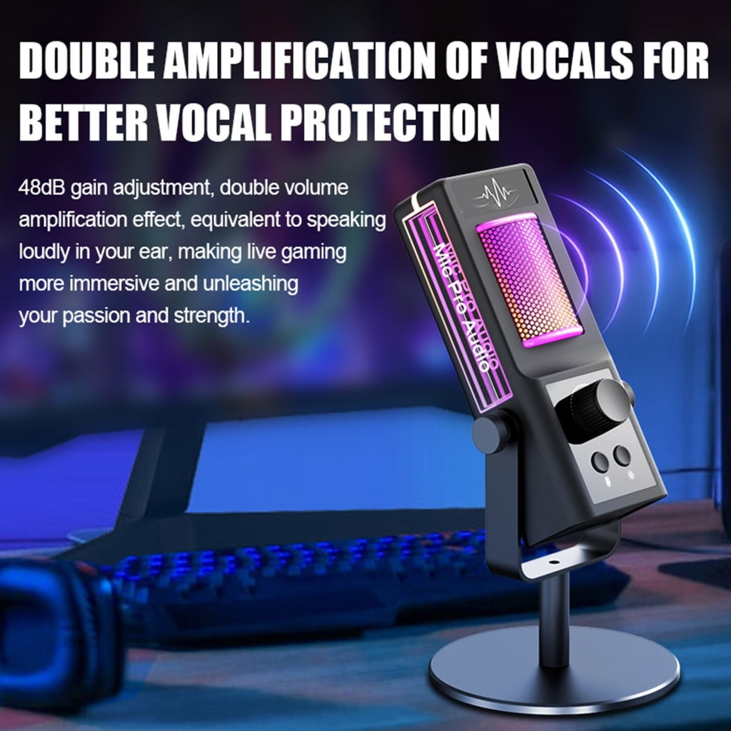 PatungKu Desktop Recording Microphone For Professional Gaming Live Streaming Adjustable