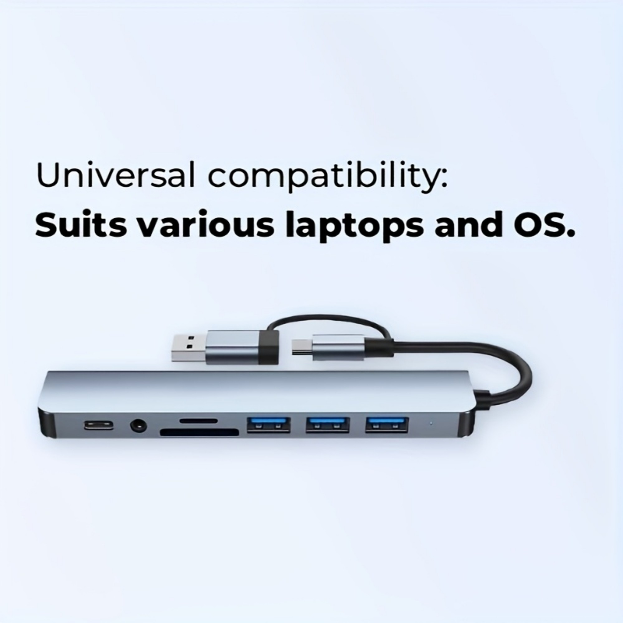 Jous 8-in-1 USB-C Hub with Card Reader and Audio Jack photo 4