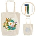 thumbnail image 6 of 1Set DIY Canvas Tote Bag Embroidery kit Flower Pattern Handbag Embroidery Making Kit for Beginners Personalized Canvas Bag Cross Stitch Kits DIY Needlepoint Kits Include Color Threads White, 6 of 9
