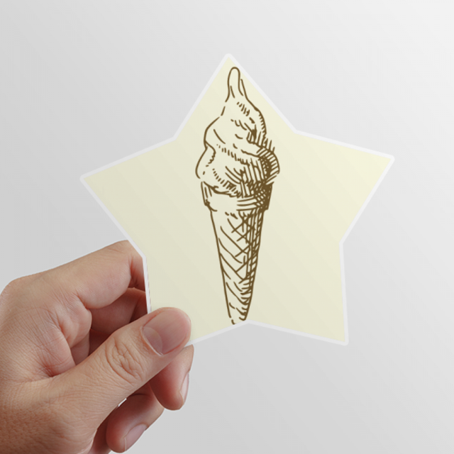 Brown Hand Drawings Sweet Ice Star Sticker Paster Vinyl Car Tags Decoration Decal