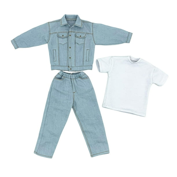 Ropa para muñecos masculinos a escala 1/6, disfraces, accesorios para figuras de muñecas de 12 pulgadas Traje vaquero ligero