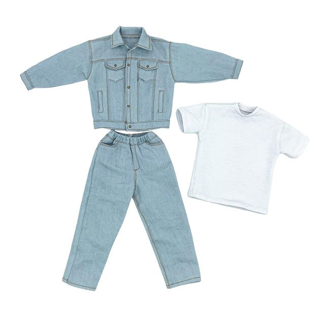 Ropa para muñecos masculinos a escala 1/6, ropa hecha a mano, trajes elegantes y cuidados. Traje vaquero ligero