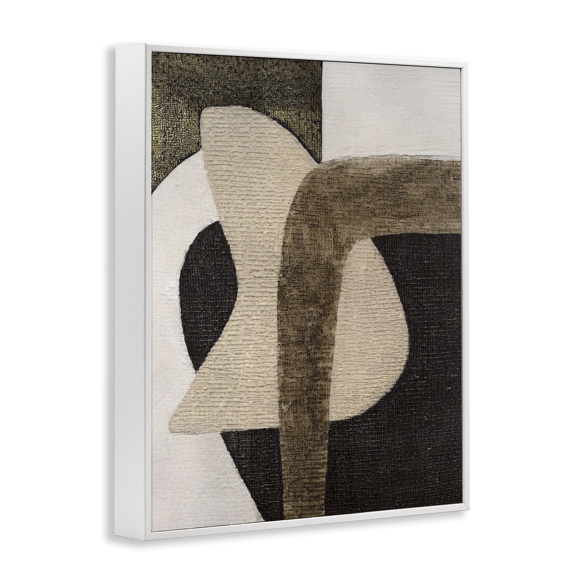 Stupell Industries Boho Modern Shape Pattern Abstract Painting White Framed Art Print Wall Art, 24 x 30