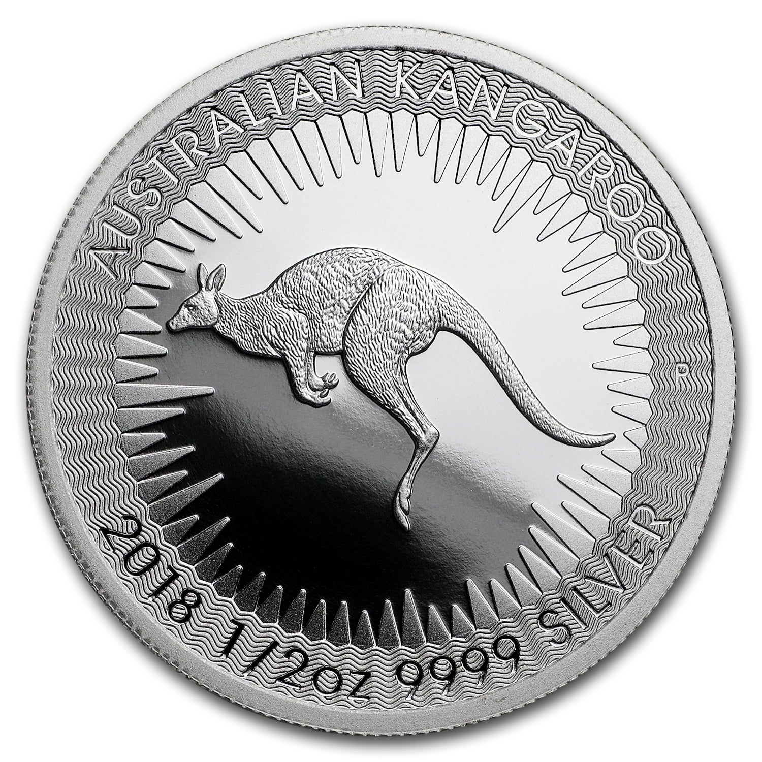 Australia 1 OZ  Kangaroo  2018 1 Dollar Silver #F3952  Gold Hologram   500 St