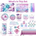 thumbnail image 3 of Morabloomy Mermaid Birthday Party Decorations Set Pink and Purple 295 Pieces Serves 25 Guests, 3 of 8