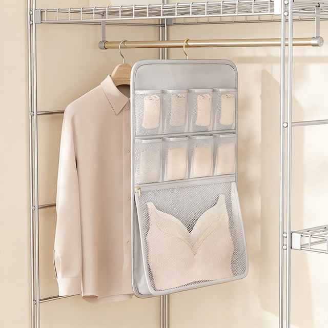 Wall Mounted Hanging Bag With Sturdy Hook Sock And Bra Organizer For Men And Women