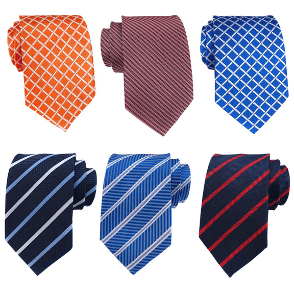 6 Pcs Mens Ties Men's Neckties Classic Strip Ties for Men Business Formal Men Neck Ties Woven Jacquard Men Ties Multicolor