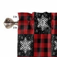 thumbnail image 5 of Winter Snowflake Kitchen Curtains and Valances Set, Red and Black Plaid Rod Pocket Window Valance 18 Inch Window Curtain Panels for Living Room Bedroom Laundry, 27.5x24in, 3 Pieces, 5 of 7
