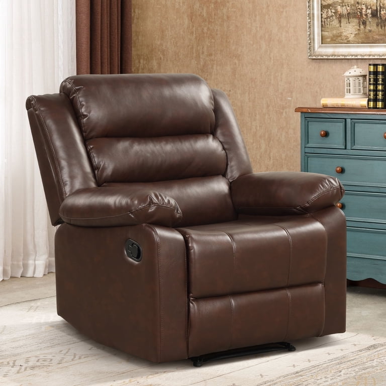 Bonzy Home Recliner Chair, Single Coffee Faux Leather photo 3