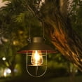 thumbnail image 1 of Linterna solar colgante con gancho, luz solar LED vintage con blanco cálido, jaula de acero, linterna solar impermeable para jardín, patio, cerca, decoración - bronce Ormromra GX-455, 1 of 7