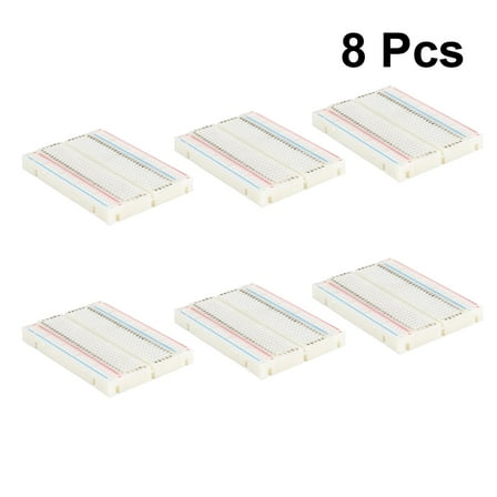 Circuit Breadboard Experiment Solderless Breadboards Kit Suite Mini White 8 Pcs