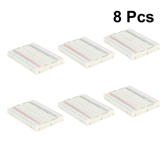 Circuit Breadboard Experiment Solderless Breadboards Kit Suite Mini White 8 Pcs