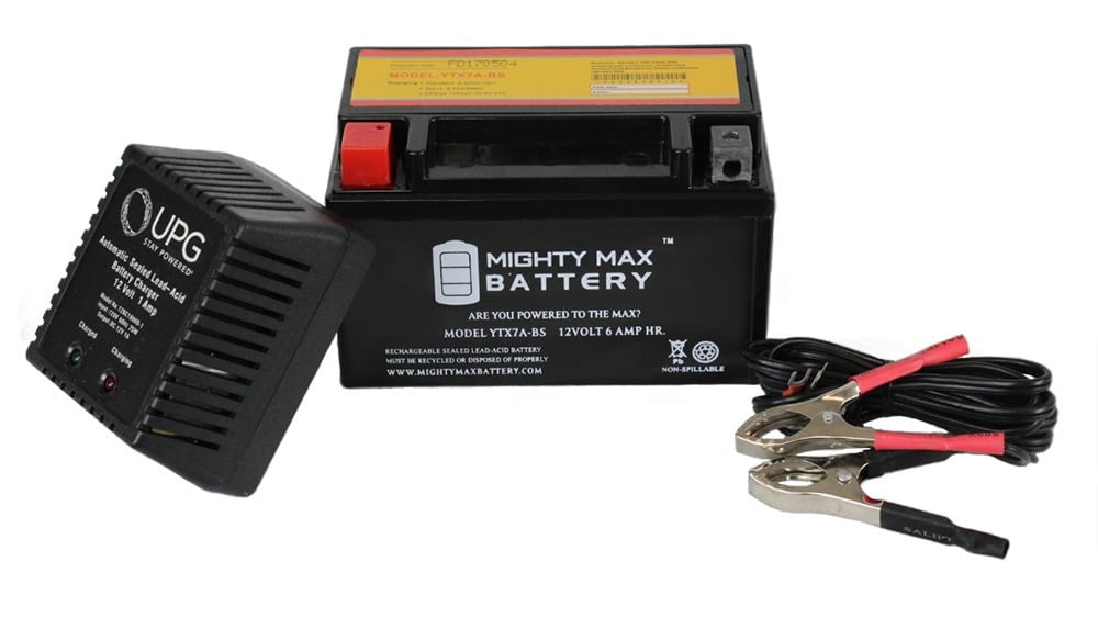 12V 2Amp Charger Mighty Max YTX9-BS 12V 8AH Battery for ATV Kawasaki KFX400