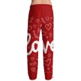thumbnail image 6 of Fgvctg Valentine's Day Mens Pajamas Lover Sleepwear Wide Leg Pajamas Heart Graphic High Waisted Pjs Pants Oversized Spring Drawstring Lounge Pants with Pockets Pink 3XL, 6 of 6