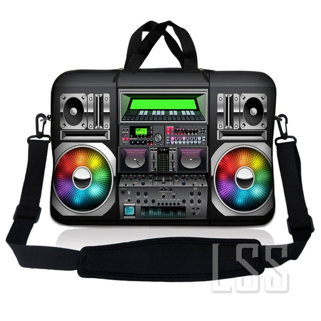 Laptop Skin Shop 8-10.2 inch Neoprene Laptop Sleeve Bag Carrying Case with Handle and Adjustable Shoulder Strap - Boom Box Design