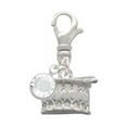 thumbnail image 2 of Delight Jewelry Silvertone Drum - Silvertone Clip on Charm with Clear Crystal Drop, 2 of 4