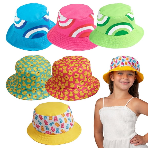 Fun Express 22" Brightly Colored Bucket Hat Assortment Kit - 36 Pieces