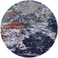 thumbnail image 1 of Ahgly Company Machine Washable Indoor Round Industrial Modern Dark Slate Blue Area Rugs, 6' Round, 1 of 7