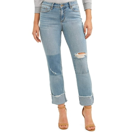 Sofia Jeans Veronica Destructed Cuffed Straight Leg High Waist Jean (Best High Waisted Straight Leg Jeans)