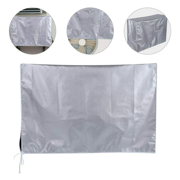 UPOUART Air Conditioner Covers for Outside Units 1Set Silver 5-Sided Covered Outdoor Use Polyester