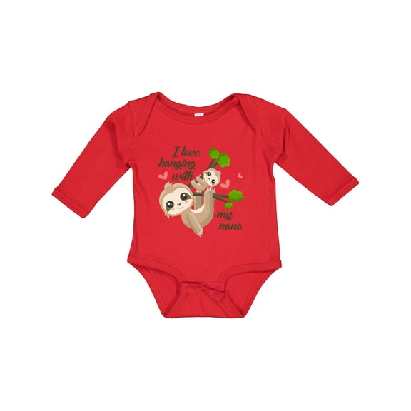 Inktastic Hanging with My Nana Boys or Girls Long Sleeve Baby Bodysuit