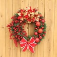 thumbnail image 4 of Coronas navideñas, corona pa exteriores de 15,75 ", cintas rojas, adornos navideños pa fiestas en , decoración de ped de Baoblaze Corona de vacaciones, 4 of 8