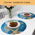 thumbnail image 5 of Coastal Starfish Round 13 Inch Placemats Set of 2, Nautical Marine Life Blue Wooden Grain HeatResistant Non Slip Place Mats for Dining Table, Wipeable Braided Kitchen Table Mats for Housewarming, 5 of 9