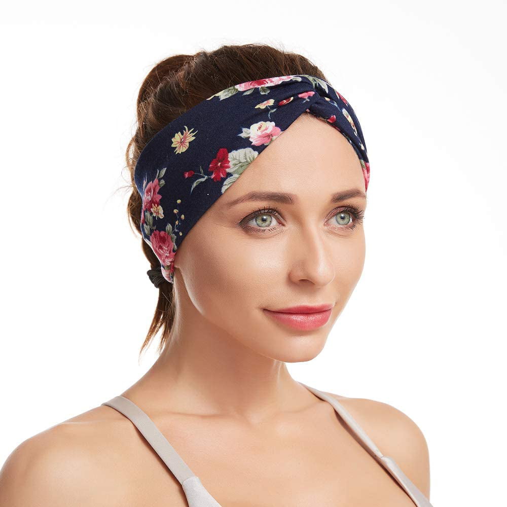 Twinfree 5 Pack Women Headband Flower Style Cross Head Wrap Hair Band… 