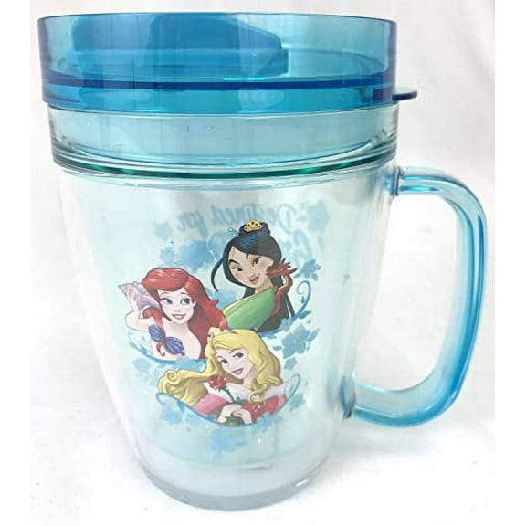 Disney Princess Travel Tumbler Mug Cup With Handle (blue)