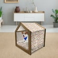 thumbnail image 3 of Dessert Pet House, Bakery Medley Pattern of Baguettes Tartlets Biscuits Donuts Cookies Swiss Roll Cake, Outdoor & Indoor Portable Dog Kennel with Pillow and Cover, 5 Sizes, Multicolor, by Ambesonne, 3 of 5
