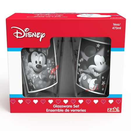 Way To Celebrate 2pk 16oz Glass Mickey Minnie