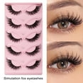 thumbnail image 3 of Hevirgo Natural Looking False Eyelashes 3d Effect Fake Eyelashes 5 Pairs Lashes Natural 3d Effect Easy to Use Charming Dense Curly Simulated Makeup, 3 of 8