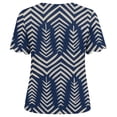 thumbnail image 5 of VBVC Women's Scallop V-Neck Short Sleeve T-Shirt,Ombre Print Casual Loose Fit Blouse For Women,Ladies Lightweight Summer Floral Gradient Top,Navy,S-5XL, 5 of 7