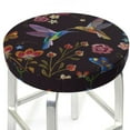 thumbnail image 3 of Kll Humming Bird And Tropical Flowers Round Bar Chair Cushion Cover 12 Inch,Bar Stool Protector With Elastic, Soft Washable, 3 of 7