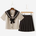 thumbnail image 4 of Traje de marinero de té con leche estilo académico Primavera y otoño uniforme escolar jk de manga larga conjunto, 4 of 5