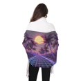 thumbnail image 4 of FORMRS Womens Scarf Winter Soft Long Big Warm Shawls Wrap Tassel Scarves, Night Purple Road, 4 of 9