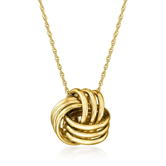 Ross-Simons 14kt Yellow Gold Love Knot Pendant Necklace, Women's, Adult
