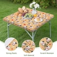 thumbnail image 4 of Orange Cow Heart Pattern Square Fitted Tablecloth with Elastic Edge,Square Table Cover,Washable Elastic Table Cover for Home Kitchen Party Decor 34"x34", 4 of 6