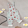 thumbnail image 3 of ZEHJUHAN Baby Boy Girl's Casual Heart & Paper Plane Print Overalls Adjustable Strap Romper For Spring Fall Gray，0-3M, 3 of 9