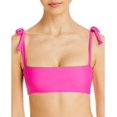 thumbnail image 3 of Charlie Holiday Womens Solid Bandeau Swim Top Separates Pink M, 3 of 4