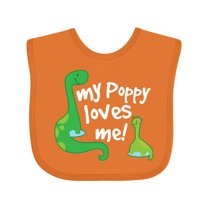 Inktastic My Poppy Grandpa Loves Me Boys Baby Bib